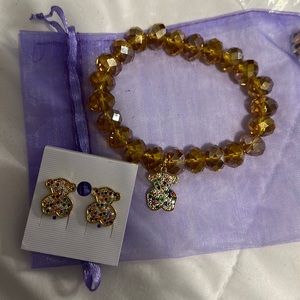 Tous bracelet and earrings jewelry set